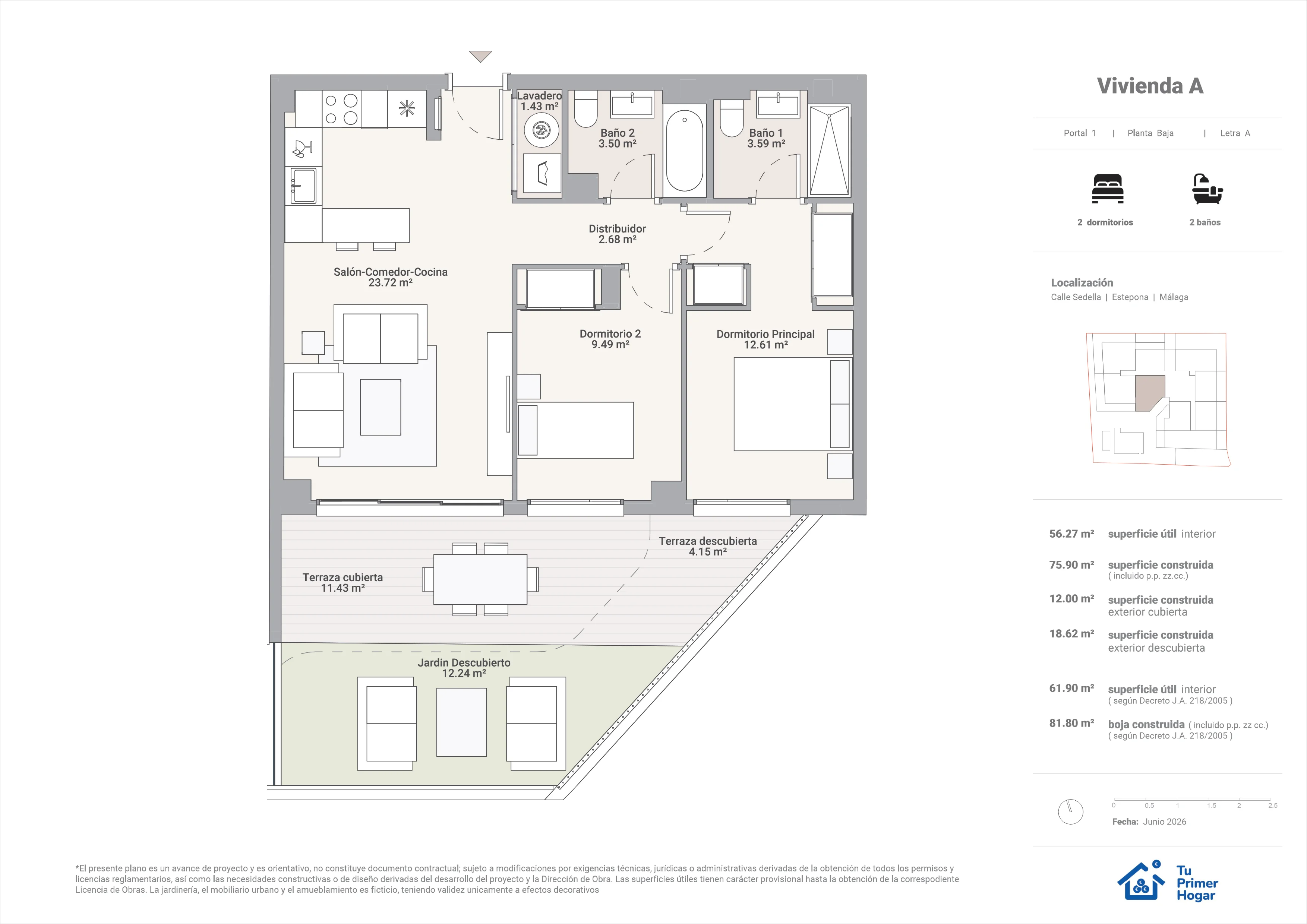 Plano de Vivienda Bajo·A