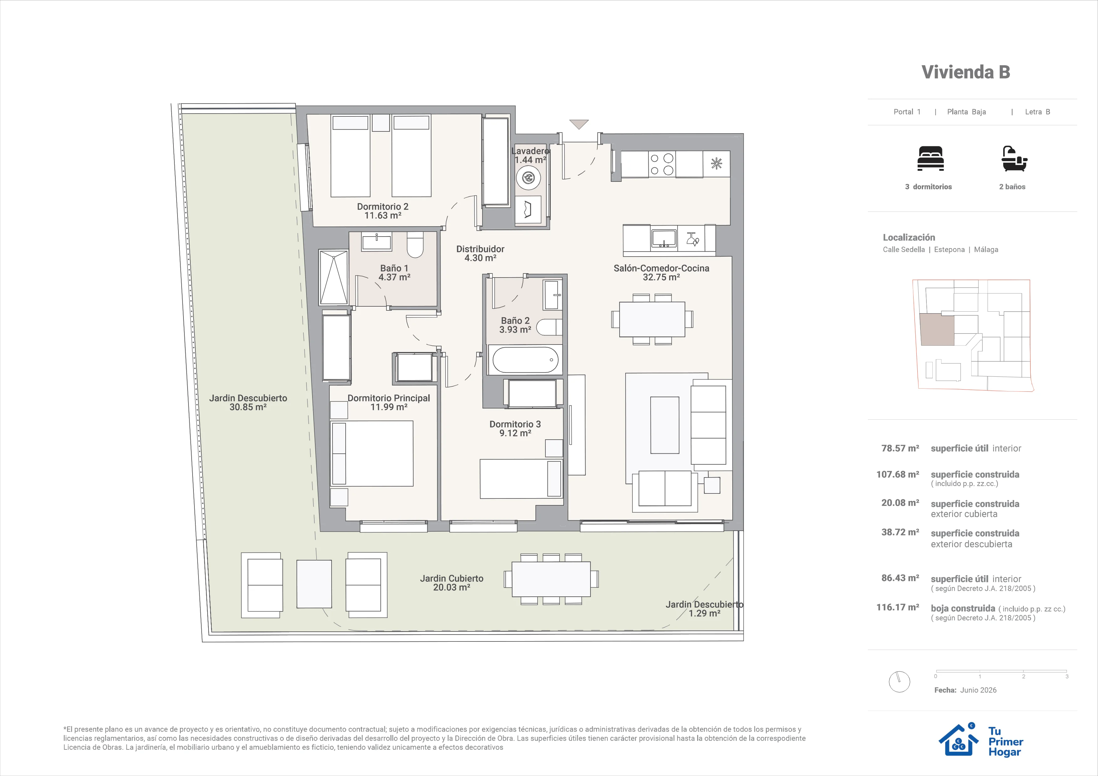 Plano de Vivienda Bajo·B