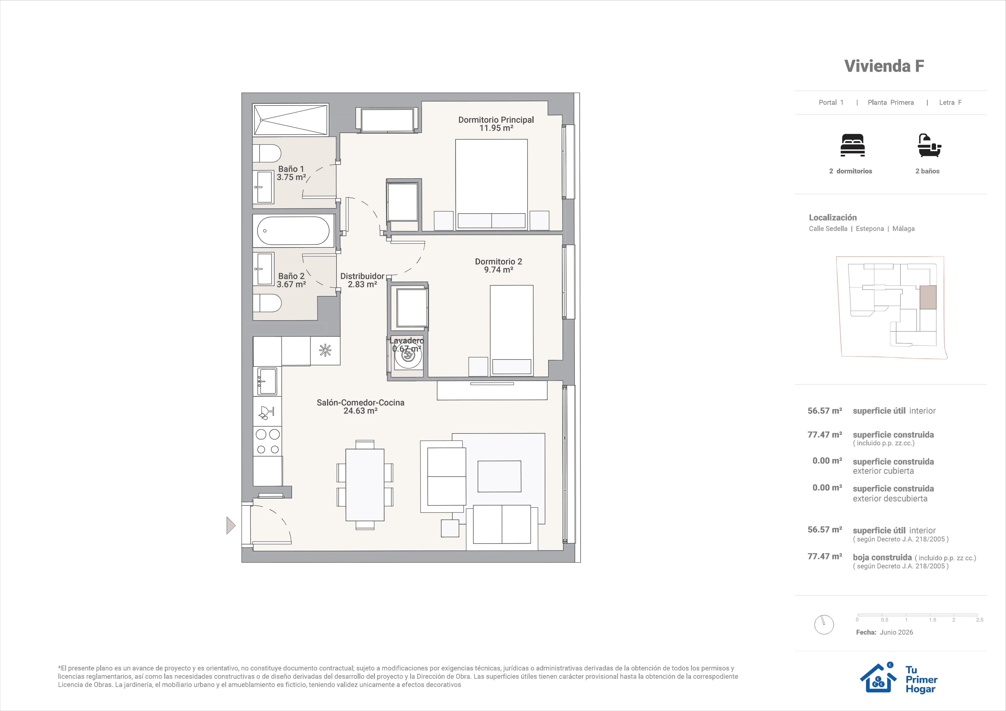 Plano de Vivienda Primero·F