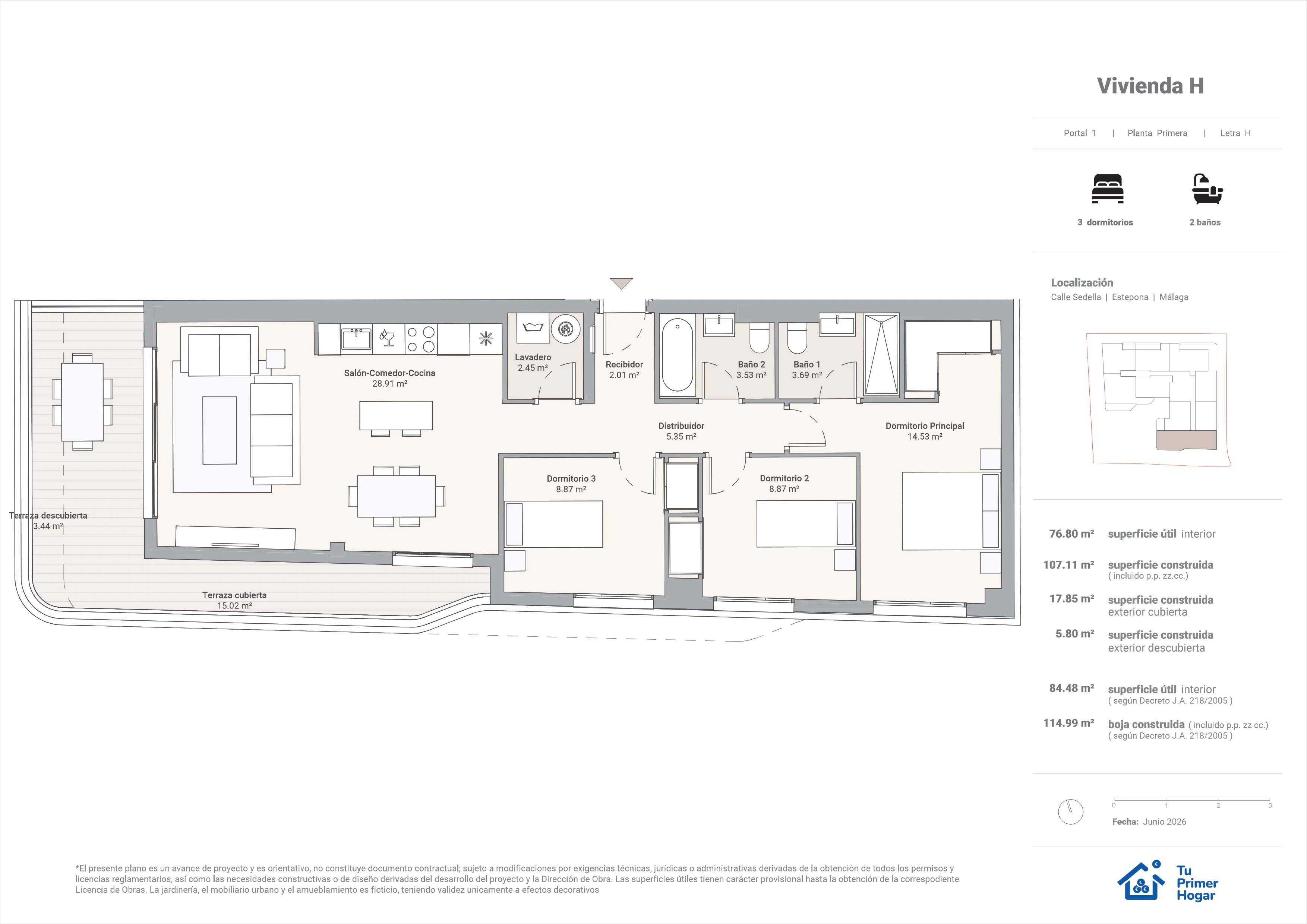 Plano de Vivienda Primero·H